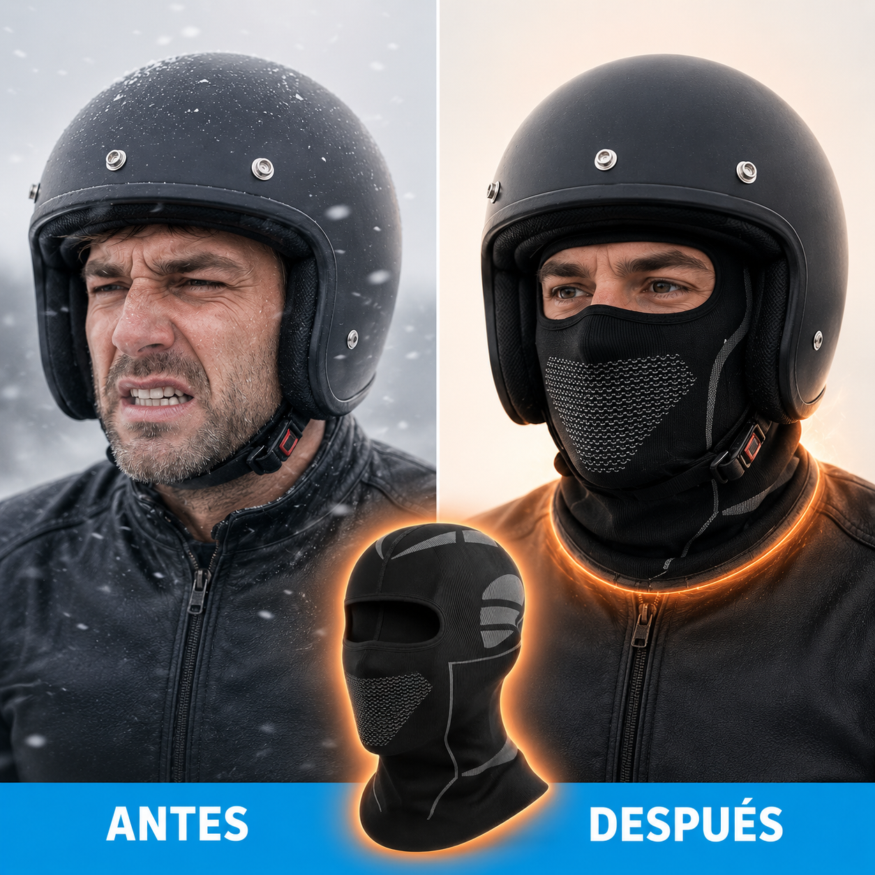 Balaclava Motorista Térmica Elasticable Ultra Suave E Hipoalergénica