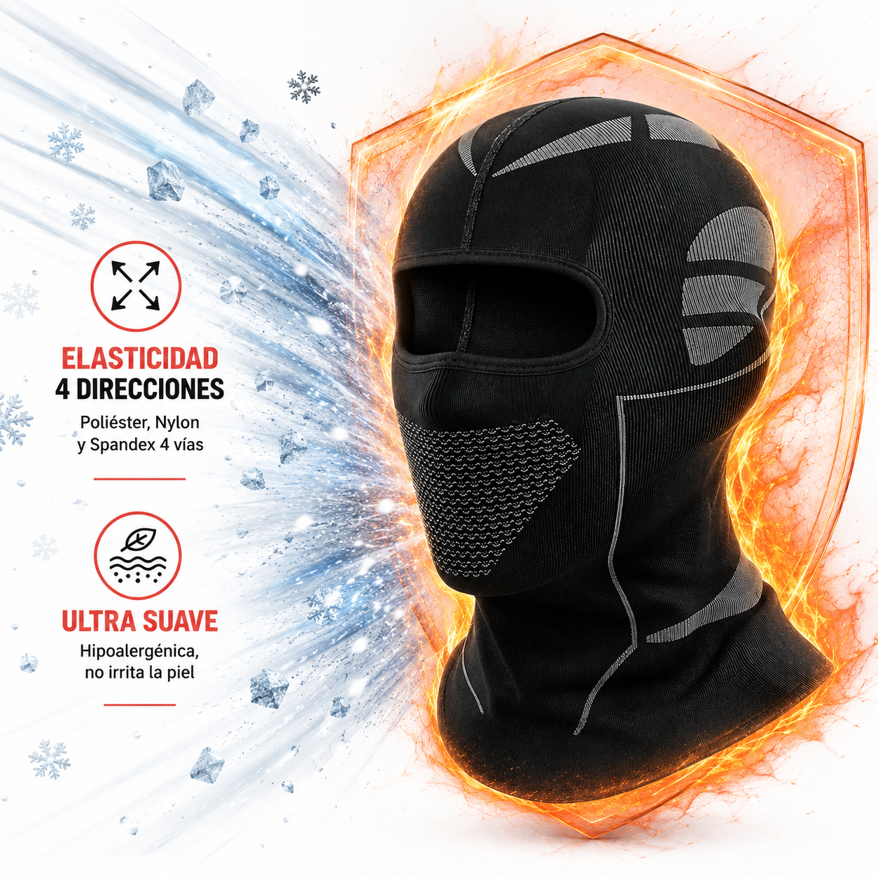 Balaclava Motorista Térmica Elasticable Ultra Suave E Hipoalergénica