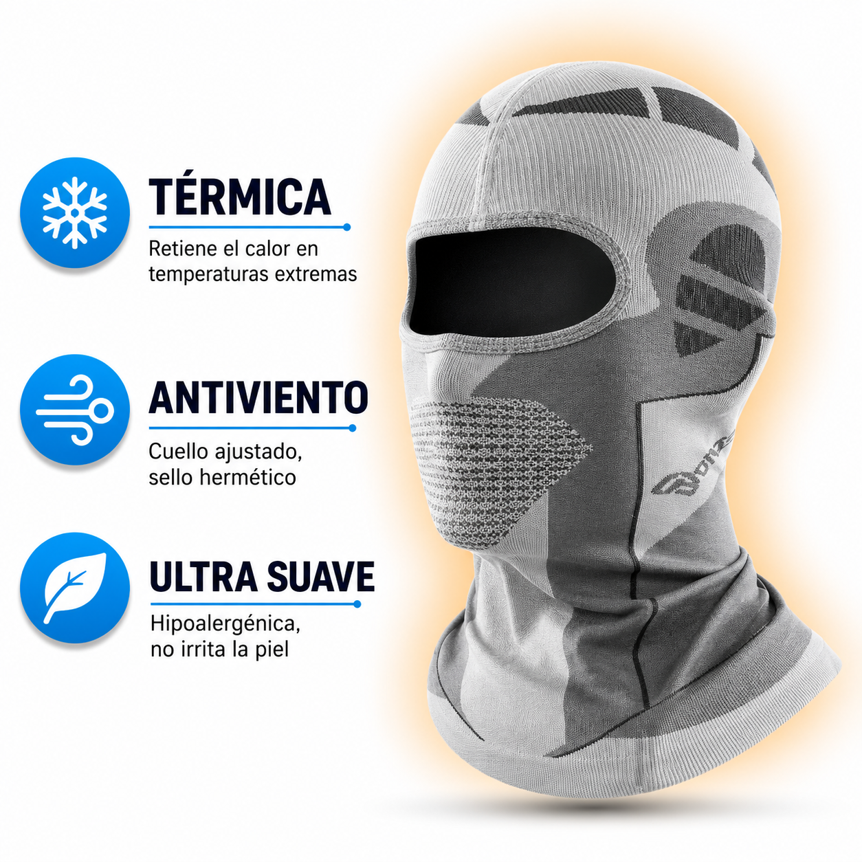 Balaclava Motorista Térmica Elasticable Ultra Suave E Hipoalergénica