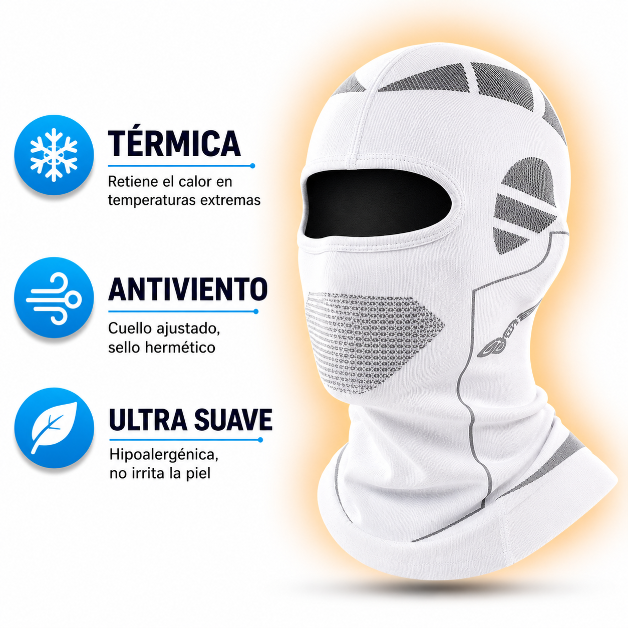 Balaclava Motorista Térmica Elasticable Ultra Suave E Hipoalergénica