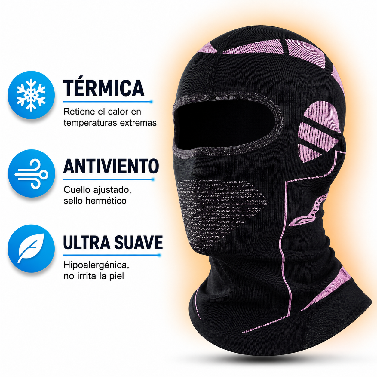 Balaclava Motorista Térmica Elasticable Ultra Suave E Hipoalergénica